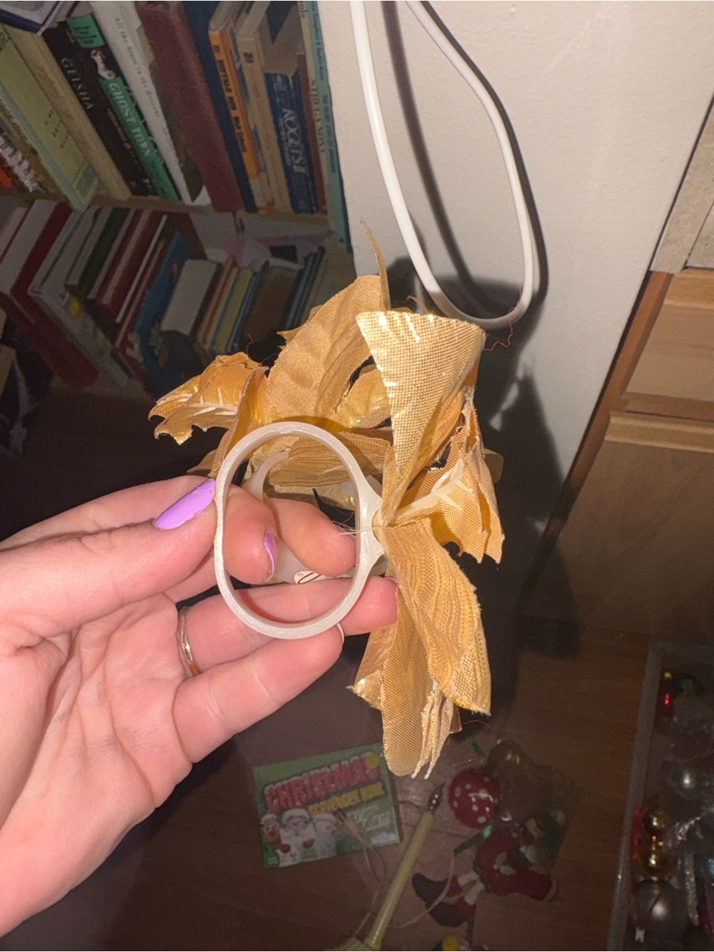 Ina Metallic Gold Poinsettia Floral Stem